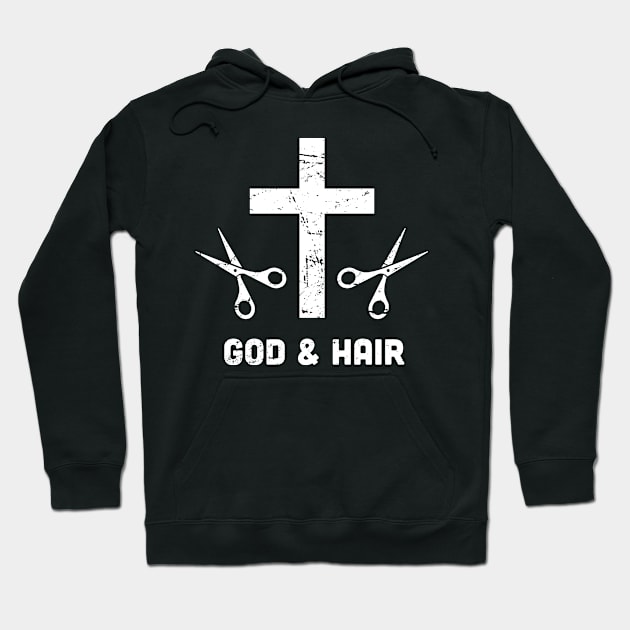 God & Hair | Funny Christian Hair Stylist Hoodie by MeatMan